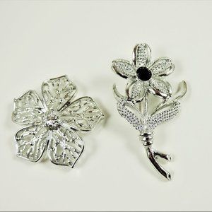Vintage | Two Silver Tone Brooches